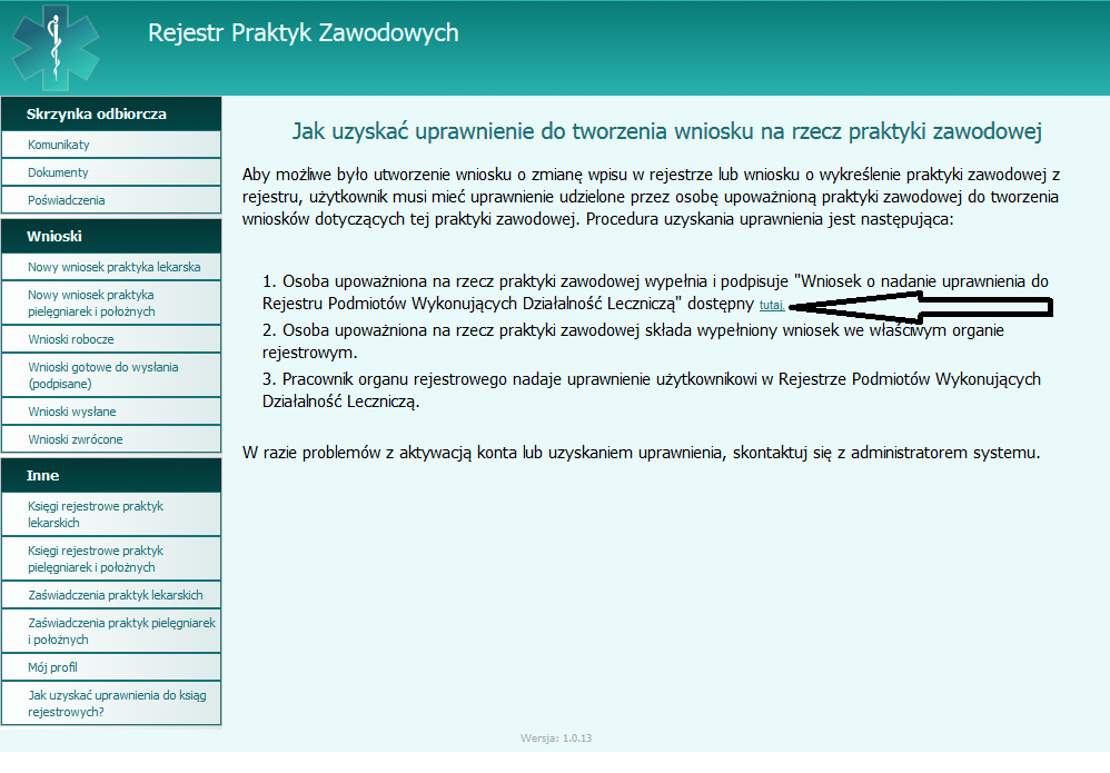 9. Wypełnij wniosek podając numer księgi rejestrowej, nadany przez siebie login (ten sam login który podano podczas zakładania konta na RPWDL) i adres poczty elektronicznej, wydrukuj i podpisz