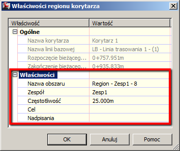 Podświetlony zostanie wybrany korytarz, pokazane zostaną uchwyty do edycji tego korytarza oraz na wstążce pojawi się dynamiczna karta odnosząca się do wybranego obiektu. 4.