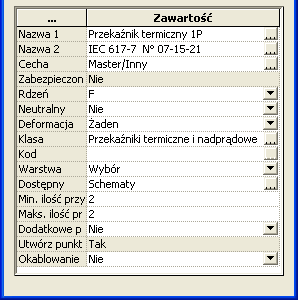 Pierwsze kroki SEE Electrical Expert Wersja V4R1 (4.13c) Panel Właściwości CAE symbolu część górna i dolna okna.