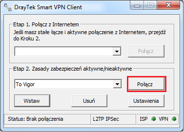 Wypełnij dane dotyczące zabezpieczeń IPSec: w polu Mój adres IP wybierz odpowiedni adres IP swojego komputera. W przykładzie 99.99.99.11.