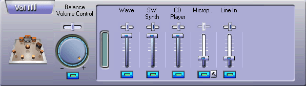 9 Włącznik dźwięku WAVE Głośność 10 Regulator natężenia dźwięku muzyki SW Synth dla kanału lewego lub prawego 3 Główny włącznik dźwięku 11 Głośność muzyki SW Synth 4 Regulator natężenia dźwięku CD