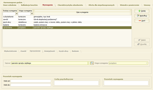 W przypadku wywołania wydruku umowy z okna SZ0110M, jeżeli będzie ona trójstronna, będzie podpowiadał się wariant UM-TROJ, przy czym użytkownik posiada możliwość zmiany wariantu.