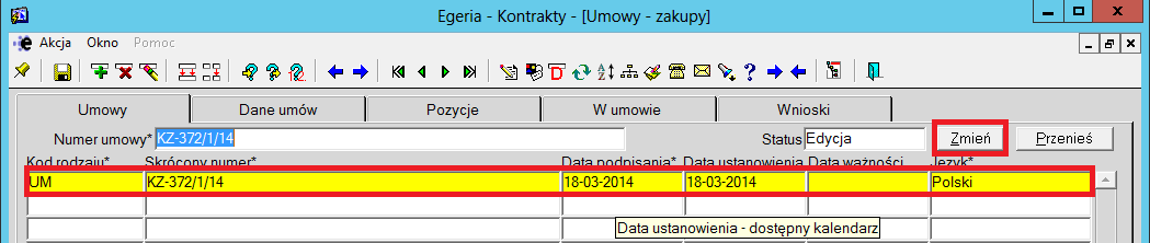 6. Umowy - Zatwierdzenie umowy W zależności od charakteru umowy tj. czy umowa jest sprzedażowa czy zakupowa rejestracja pozycji umowy odbywa się stosowanie w module 'Sprzedaż' lub 'Zakupy'.