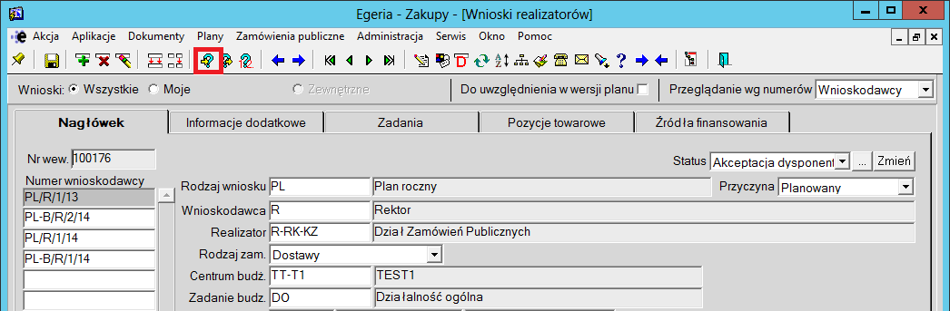 UWAGA: W trybie wyszukiwania (kolor niebieski) można szukać po wielu polach w ramach tego samego bloku danych.