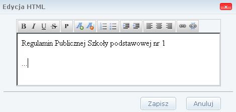 Etap 1. Wprowadzanie i weryfikacja oferty Rysunek 6. Edycja regulaminu.