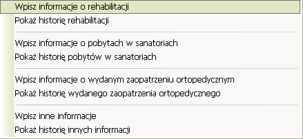 3 z 31 2008-02-15 14:08 Aby otworzyć okno historii rehabilitacji, kliknij przycisk aby dodać nową rehabilitację aby edytować wybraną rehabilitację aby usunąć wybraną rehabilitację Po zapoznaniu się z