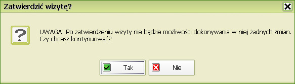 1 z 31 2008-02-15 14:08 Zamykanie wizyty bez zatwierdzania Jeśli chcesz zamknąć wizytę bez wprowadzenia danych do systemu to kliknij przycisk Program powróci do ekranu głównego, wizyta pacjenta