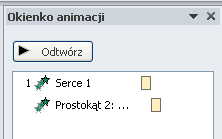 efekt animacji ma się rozpocząć w tym samym czasie, co poprzedni efekt na liście (to znaczy, że jedno kliknięcie spowoduje uruchomienie kilku efektów animacji), wybieramy pozycję Rozpocznij z