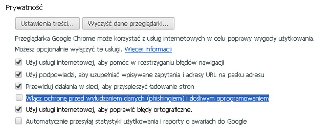 Rozdział 20 Konfiguracja przeglądarki Google Chrome 22.0.1229.