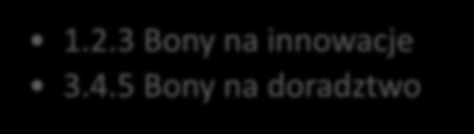 Bezpośrednie wsparcie dla przedsiębiorstw Dotacje na B+R Dotacje na OZE 1.2.1 Projekty badawczo-rozwojowe przedsiębiorstw 1.2.2 Infrastruktura badawczo-rozwojowa przedsiębiorstw 3.4.