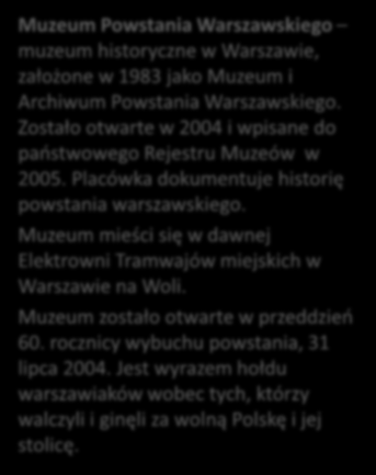 Muzeum Powstania Warszawskiego ul.
