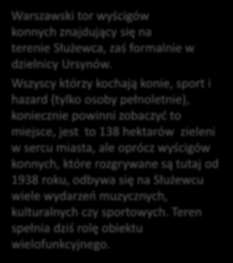 Tor Wyścigów Konnych Służewiec ul.