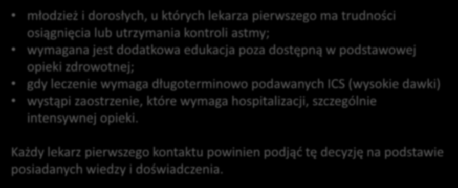 Astma A.D. 2014 Skierowanie do specjalisty (alergolog, pulmonolog) kogo?