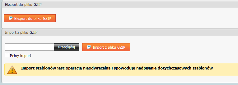 Plik z szablnem wyeksprtwany z esklepu ma rzszerzenie gzip w związku z tym w Panelu Administracyjnym > Zarządzanie strnami > Szablny > Knfiguracja > we wszystkich użytych miejscach frazę XML zastąpin