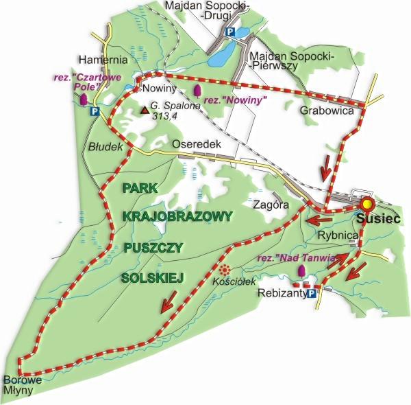 Wapielnia (387 m. n.p.m.) najwyższe wzniesienia Roztocza Środkowego. Wzgórze jest ostańcem zbudowanym z twardych wapieni trzeciorzędowych, objętym ochroną jako pomnik przyrody.