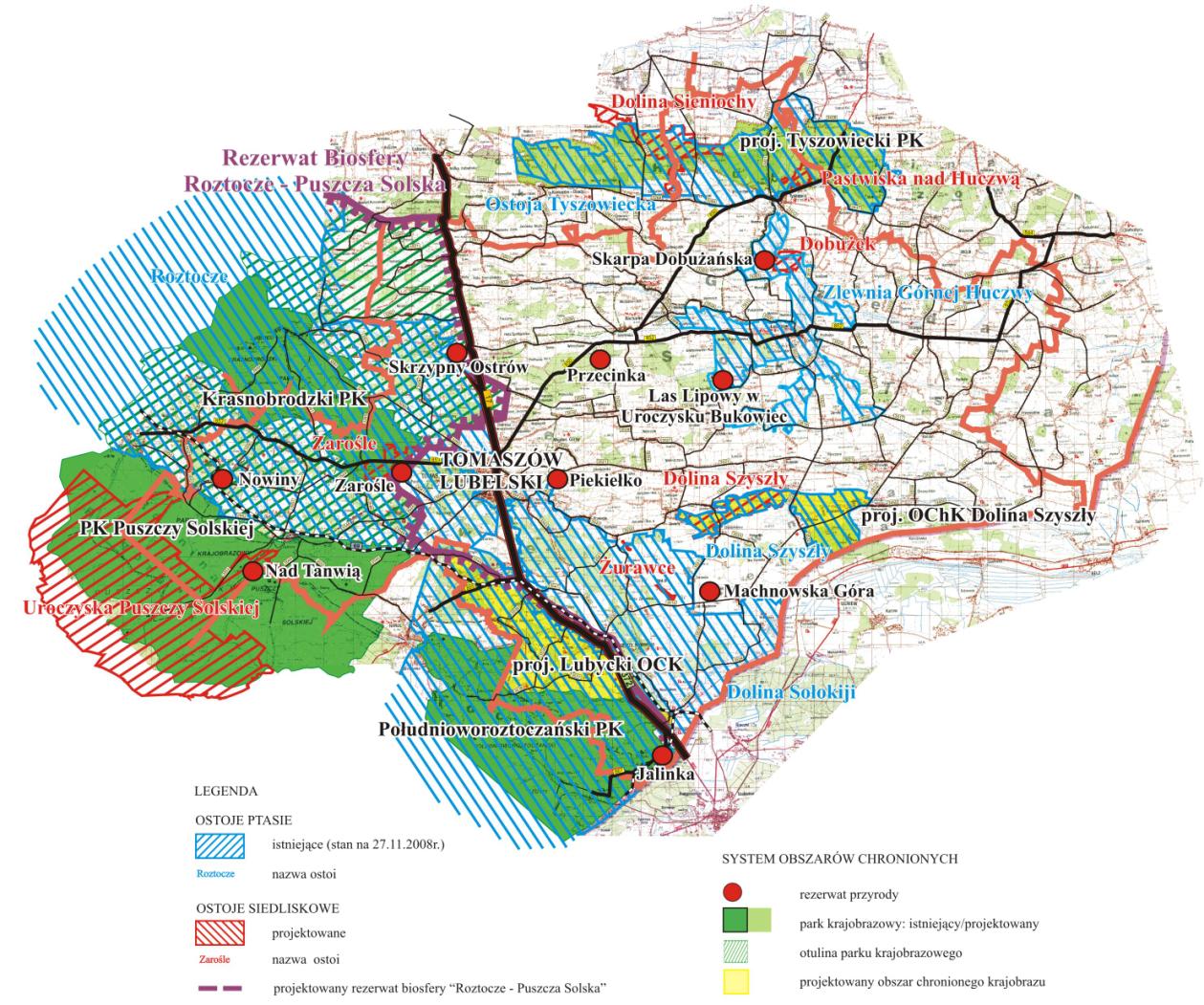 Mapa nr 11 źródło: Plan zagospodarowania przestrzennego województwa lubelskiego, Biuro Planowania Przestrzennego, Lublin, 2002 r. (obecnie aktualizowany) 2.