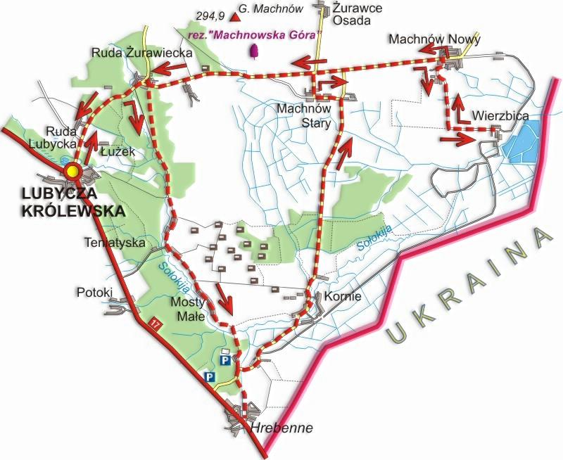 TOMASZÓW LUBELSKI ŁASZCZÓWKA SOŁOKIJE ŻYŁKA LELISZKA BEŁŻEC CHYŻE PODLESINA RABINÓWKA TOMASZÓW LUBELSKI /34 km/ TOMASZÓW LUBELSKI SABAUDIA PODNÓŻE BIALEJ GÓRY JUSTYNÓWKA PODHORCE NEDEŻÓW PRZEWŁOKA