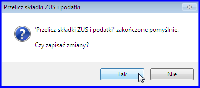 4) Pojawi się poniższe okno z wyborem parametrów: uzupełnić należy miesiąc za który korygujemy wypłaty i wciskamy OK. 5) W kolejnym kroku należy potwierdzić zapisanie zmian.