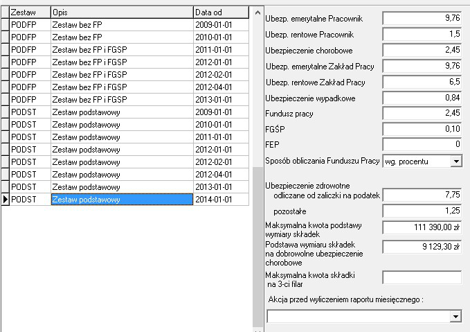Przygotowanie modułu do pracy w nowym roku Zmiany zatwierdzamy przyciskiem 15 i wyłączamy tryb edycji. Aby dokonać późniejszych zmian w tabeli należy użyć trybu edycji: oraz nacisnąć przycisk:.