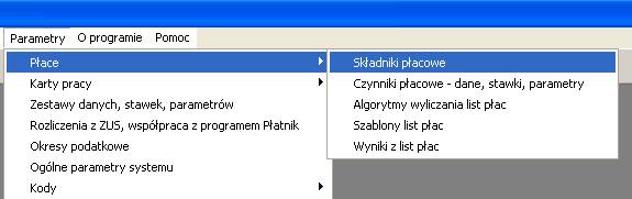 8 1.3 Zmiana procentu podatku dochodowego i kosztów uzyskania przychodu dla składników bezosobowych (jeśli konieczne) Zmiany należy dokonać po zakończeniu obliczeń płac bezosobowych w starym roku i