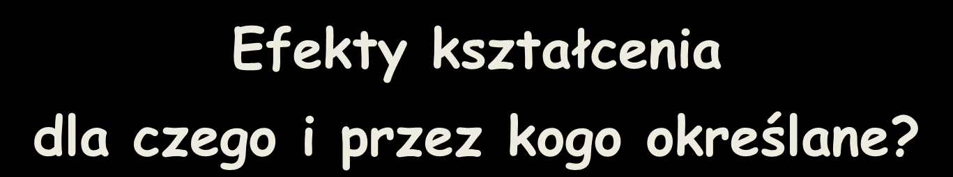Efekty kształcenia dla czego i przez kogo określane?