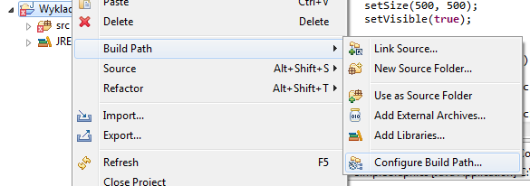 Korzystanie z bibliotek w Eclipse Najszybciej: Prawym