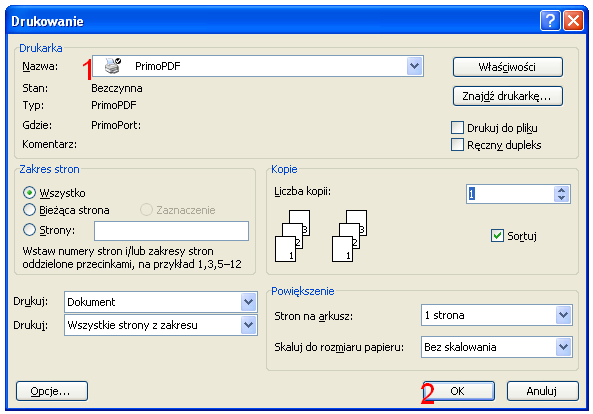 Etap 4 zapisanie pracy dyplomowej do pliku typu PDF. Krok 1. Otworzyć pracę dyplomową w programie Microsoft Office Word 2003.