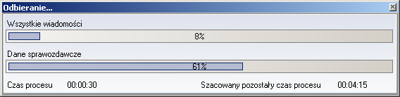 Przetwórz przetwarza tylko składniki wskazanej wiadomości i przenosi ją do folderu z wiadomościami przetworzonymi, Pokaż treść XML otwiera podgląd wiadomości w formacie źródłowym XML, (zob.