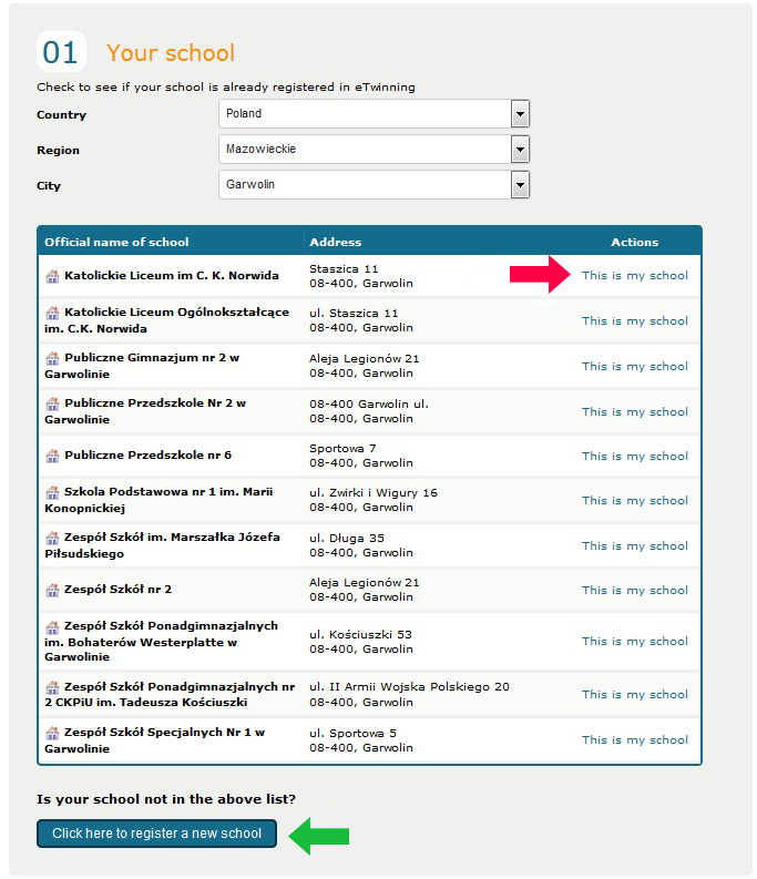 2. REJESTRACJA SZKOŁY I NAUCZYCIELA PROCES REJESTRACJI Przesłany w e-mailu link otworzy 4-stronicowy formularz.