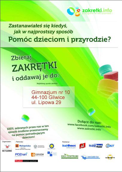 5. Zbieramy w szkole plastikowe nakrętki z