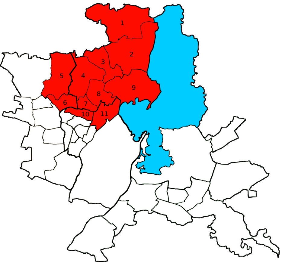 Oddział Północ Strzałowska 9 Skolwin - 1 Stołczyn - 2 Bukowo - 3 Warszewo - 4 Osów - 5 Arkońskie Niemierzyn - 6 Niebuszewo - 7 Żelechowa - 8 Golęcino Gocław