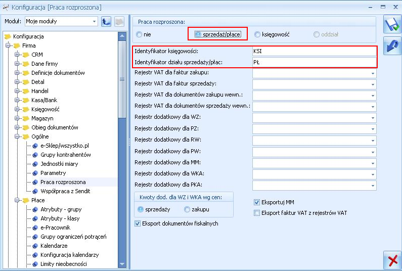 PŁACE I KADRY Przenoszenie list płac za pomocą Pracy Rozproszonej Umożliwiono przenoszenie list płac za pomocą pliku XML z bazy, na której prowadzone są kadry i płace do innej bazy w celu ich