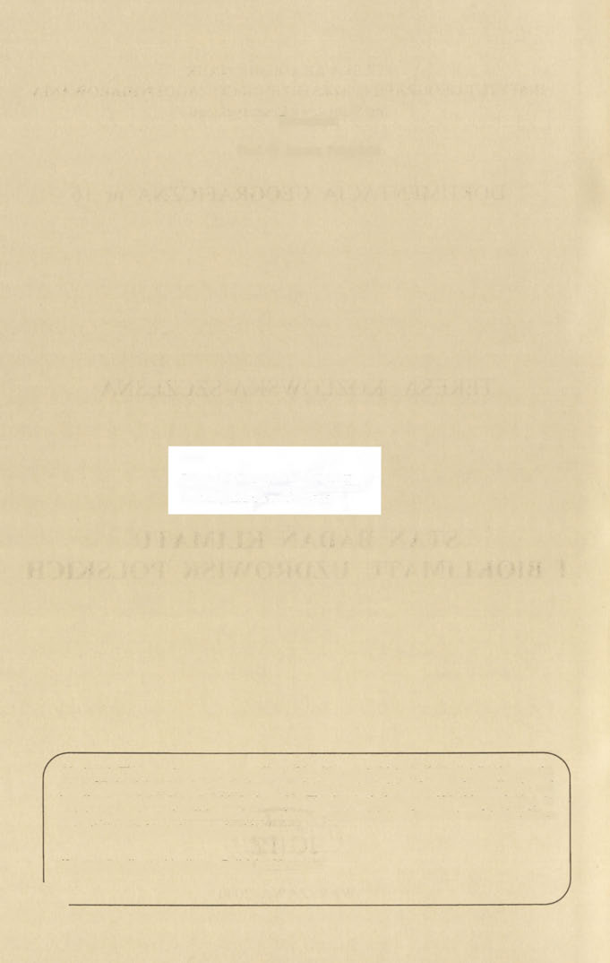 Recenzent: Prof. dr Janusz Paszyński Errata Dokumentacja Geograficzna nr 14, 15, 16 i 17 została wydrukowana z błędnym numerem ISSN. Prawidłowy jest numer ISSN 0012-5032. Abstract.