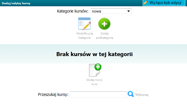 8 S t r o n a Po wybraniu okna dodaj Nowy kurs ukazuje się okno, w którym