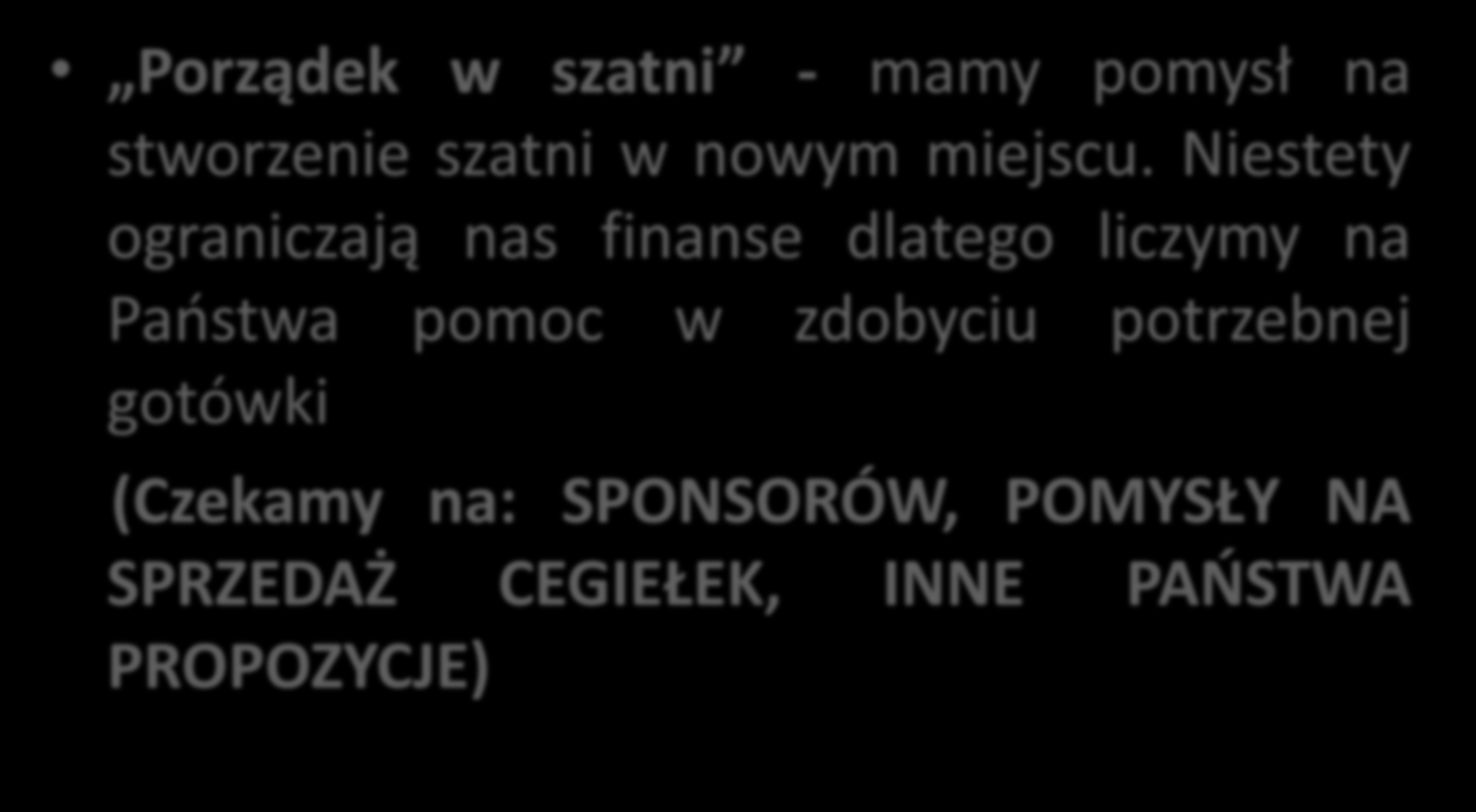 Pragniemy Państwa poinformować o bieżących działaniach projektu Szkoła Współpracy Porządek w szatni - mamy pomysł na stworzenie szatni w nowym miejscu.