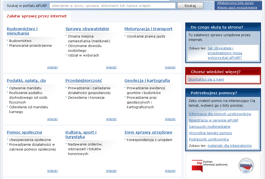 Krok 1. Wejdź do katalogu usług i ze zdarzeń życiowych wybierz zdarzenie Inne sprawy urzędowe (Rysunek 11).