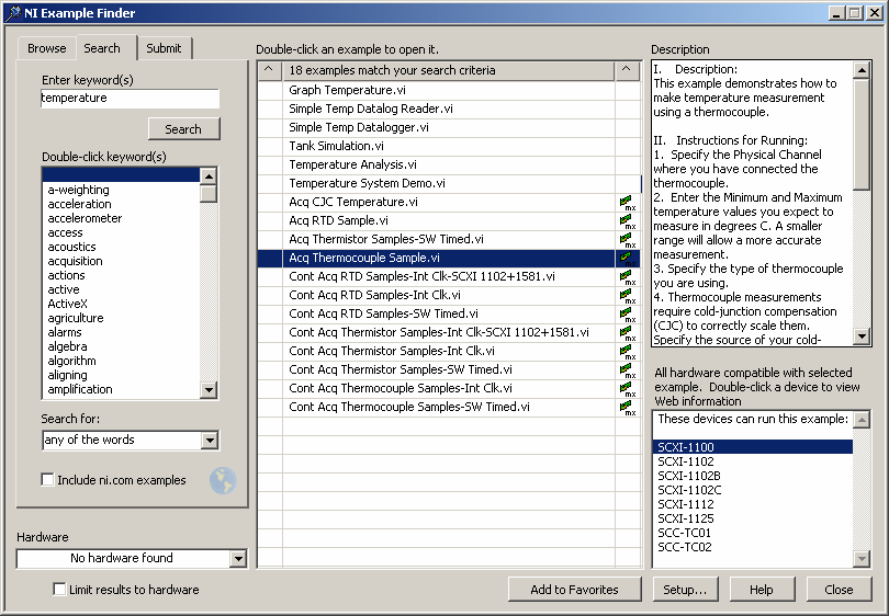 NI Example Finder Można