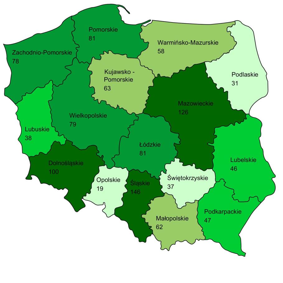 Liczba koordynatorów rodzinnej pieczy zastępczej w 2014 r.