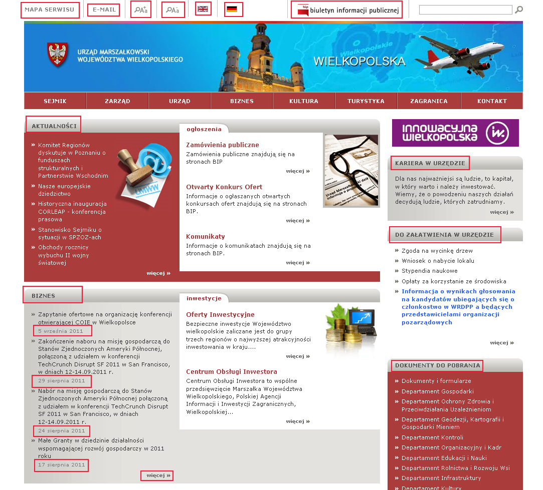 7 ZALECENIE: Zwiększyć kontrast zaznaczonych elementów lub dodać ukryte elementy <div> w taki sposób aby kolor czcionki i tło na tych