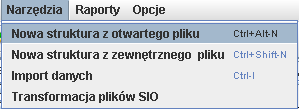 4. Podczas generowania struktury tabel, ukaŝe się komunikat informujący o tym, Ŝe wczytywany plik będzie dokumentem wyłącznie do odczytu. 5.