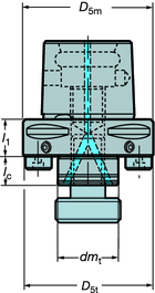 SYSTMY MOCOWANIA NARZĘDZI Adapter do głowic frezarskich Coromant Capto - Oprawki do narzędzi obrotowych Chłodziwo doprowadzane przez trzpień A391.