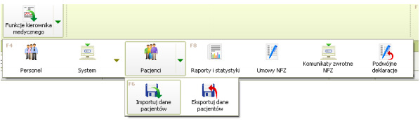 7. Import pacjentów Aby importować pacjentów z poprzednio używanego programu zaloguj się jako