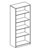 S12 / szafa wysoka otwarta Szafa otwarta, o wymiarach szerokość 100 cm, wysokość 190 cm, głębokość 45cm, tolerancja dla wysokości i głębokości +/- 5cm.