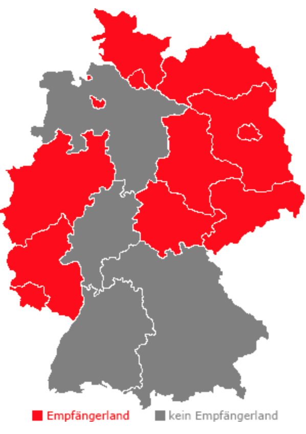 + Wyrównanie: na mieszkańca, 2013 22 Otrzymują Nie otrzymują Berlin Bremen Mecklenburg-Vorpommern Thüringen Sachsen Sachsen-Anhalt Brandenburg Saarland