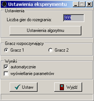 Teoria gier w ujciu systemów mrowiskowych 52 Rys. 15. Okno rozgrywki w trybie komputer komputer. Rys. 16.