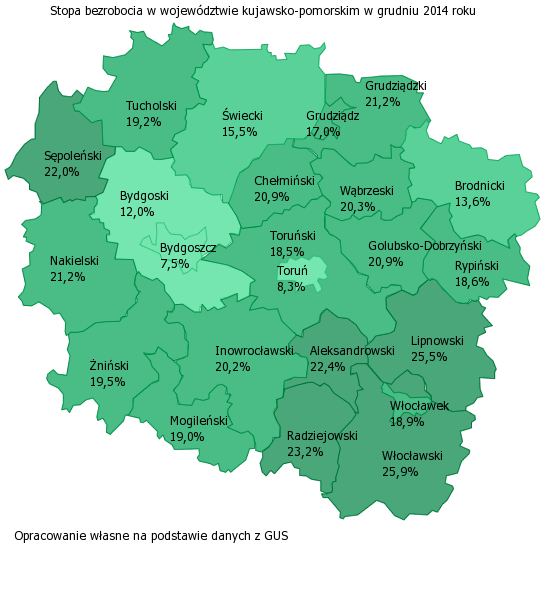 I. Analiza bezrobocia w powiecie świeckim według zawodów i specjalności. Na koniec 2014 roku stopa bezrobocia powiecie świeckim wynosiła 15,5 (o 2,6 punktu procentowego mniej niż na koniec roku 2013).