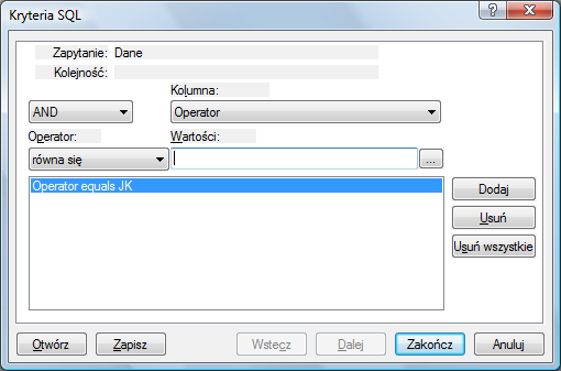 z menu podręcznego polecenie Kopiuj. Następnie klikamy prawym klawiszem myszy węzeł LIMS i z menu podręcznego wybieramy Wklej. Zmieniamy nazwę konfiguracji analizy na Proces A z filtrowaniem.