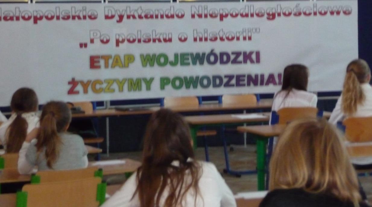 W piątek 4 października 2013 r. odbył się etap szkolny - wzięło w nim udział 5219 uczniów z 285 szkół Małopolski. Wykres. Udział w etapie szkolnym i wyniki powyżej 60%.