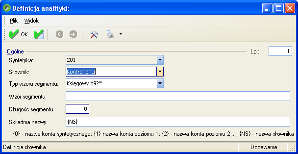 Księgowość I. Definicja analityki konta księgowego Definicja analityki Program od wersji 6.0 daje możliwość definiowania analityki dla kont księgowych.