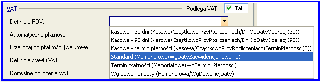 Zapłać za dokument ewidencji, zaznaczenie parametru na Tak sprawi, że podczas zapisywania i zamykania dokumentu będzie podpowiadała się formatka z parametrami dla wpłaty/wypłaty za dany dokument.